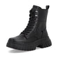 Rieker Biker Style Ankle Boot with Lace and Zip W1870-02 BLACK LEATHER