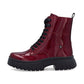 Rieker Biker Style Ankle Boot with Lace and Zip W1870-35 RED PATENT LEATHER