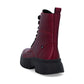 Rieker Biker Style Ankle Boot with Lace and Zip W1870-35 RED PATENT LEATHER