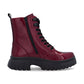 Rieker Biker Style Ankle Boot with Lace and Zip W1870-35 RED PATENT LEATHER