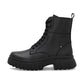 Rieker Biker Style Ankle Boot with Lace and Zip W1870-02 BLACK LEATHER