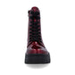 Rieker Biker Style Ankle Boot with Lace and Zip W1870-35 RED PATENT LEATHER