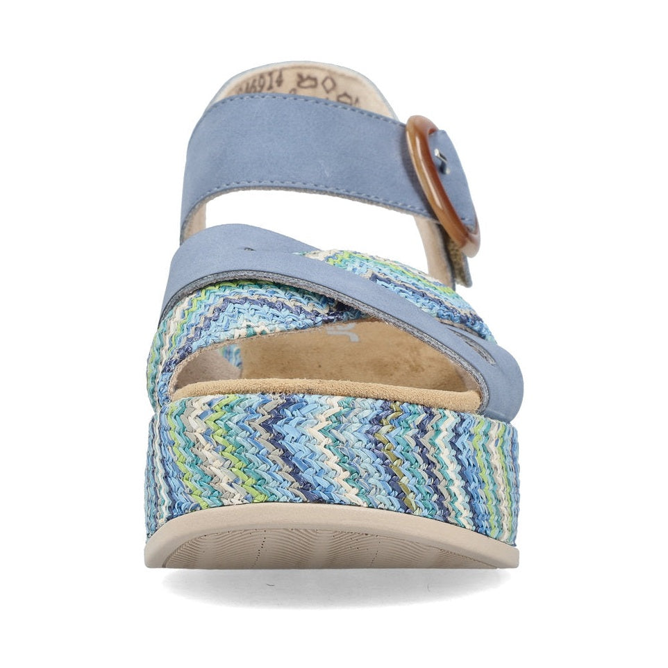 Rieker Boho style Wedge Sandal 69469 BLUE 69469-14