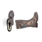 Rieker Boot 94734 Long Riding Boot with Lace and Zip 94734-90 BROWNFLORAL PRINT