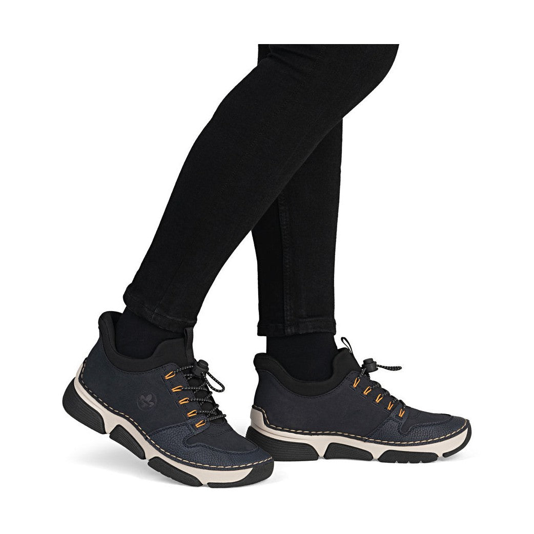 Rieker Casual Ankle Boot With Step In Back And Elastic Laces 45963-14 OCEAN Blue