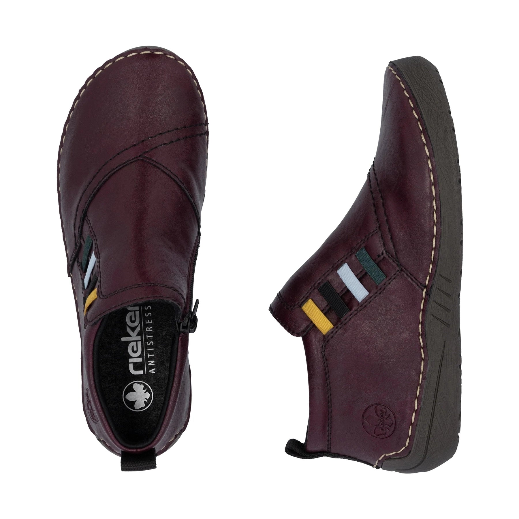 Rieker Casual Ankle Boot with zip 52584-30 BURGUNDY