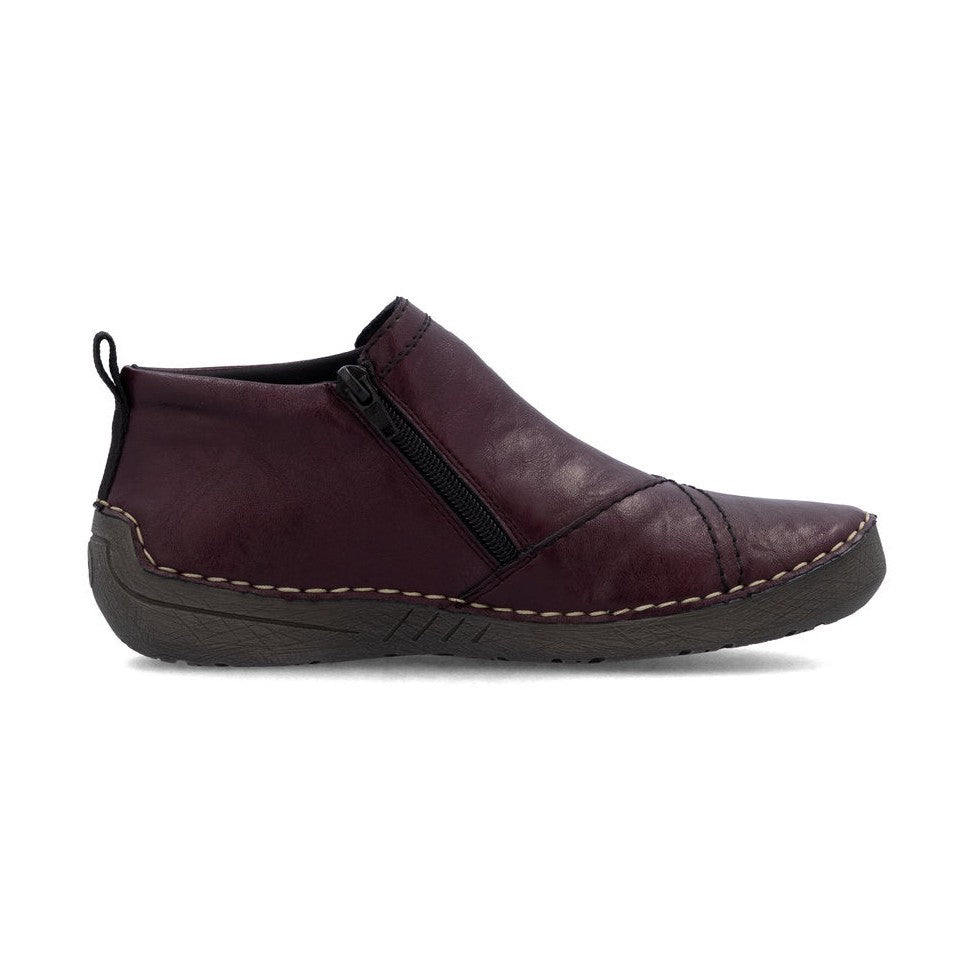 Rieker Casual Ankle Boot with zip 52584-30 BURGUNDY