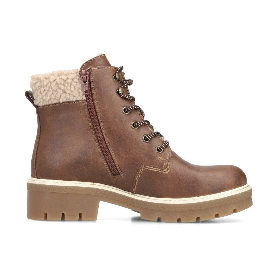Rieker Casual Ankle boot with Lace and Zip Y8118-22 NUT