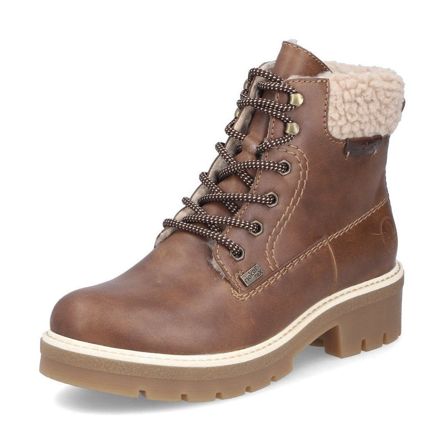 Rieker Casual Ankle boot with Lace and Zip Y8118-22 NUT