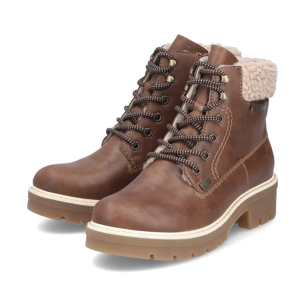 Rieker Casual Ankle boot with Lace and Zip Y8118-22 NUT