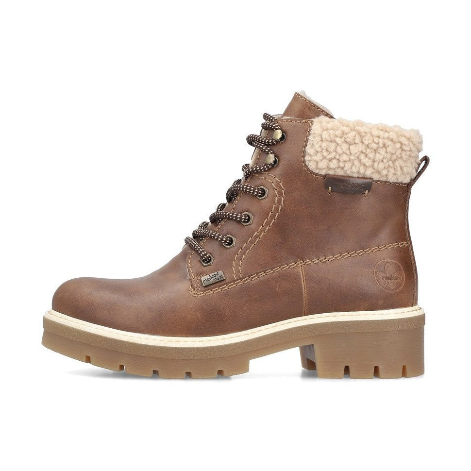 Rieker Casual Ankle boot with Lace and Zip Y8118-22 NUT
