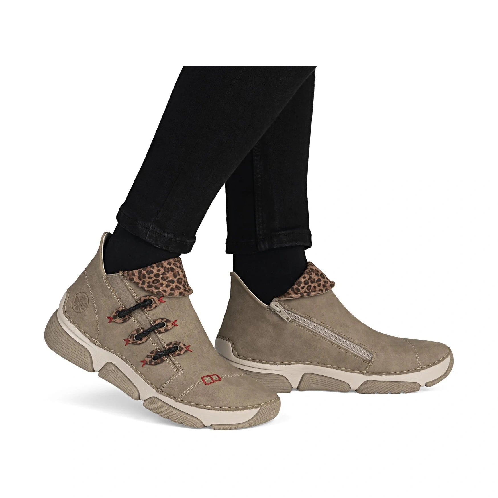 Rieker Casual Ankle boot with trainer sole 45983-64 BEIGE