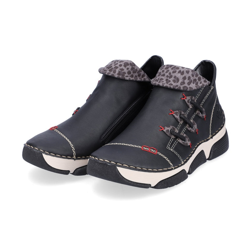 Rieker Casual Ankle boot with trainer sole 45983-00 BLACK