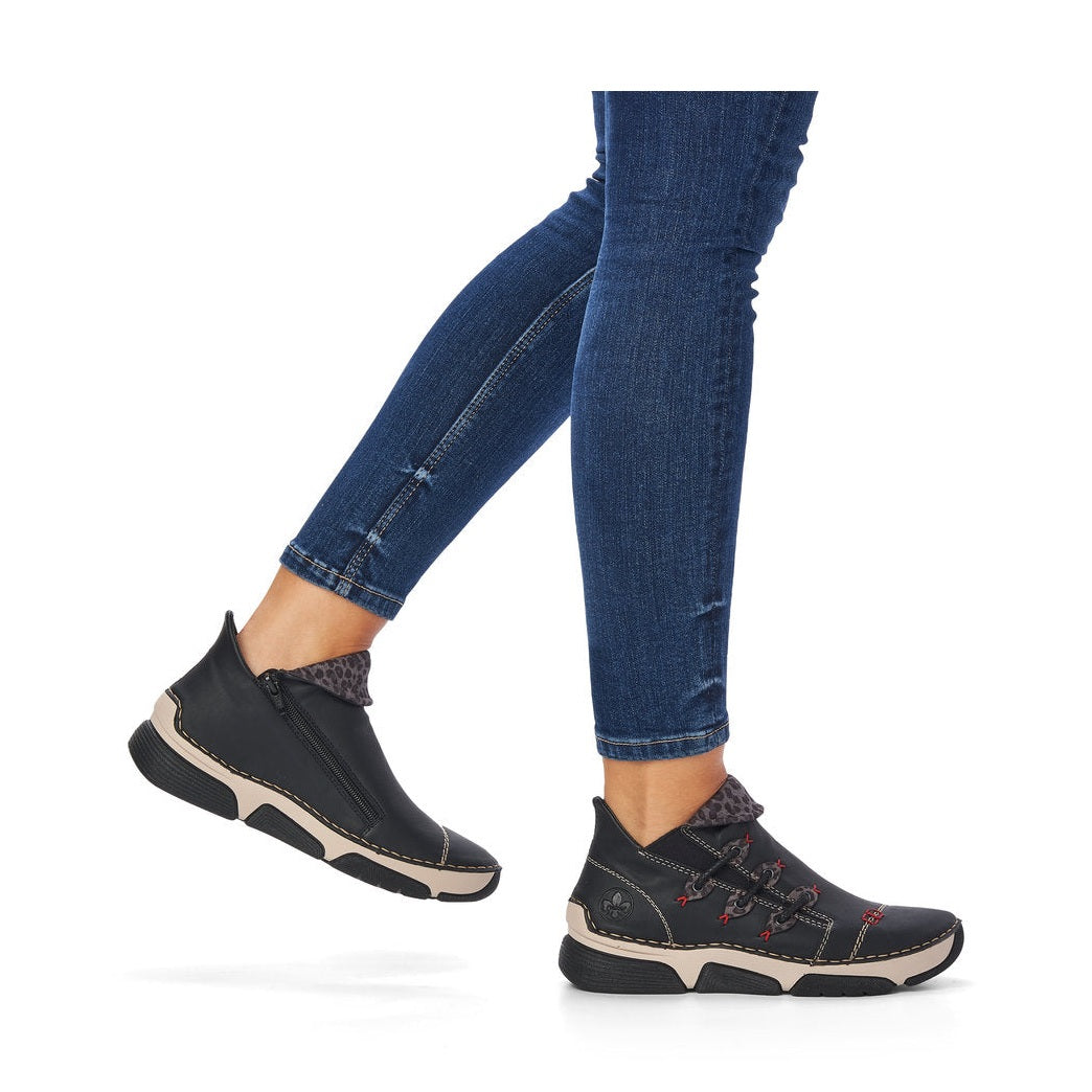 Rieker Casual Ankle boot with trainer sole 45983-00 BLACK