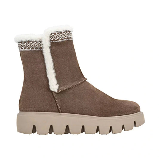 Rieker Casual Boot Fur lining and zip W2075 BROWN W2075-20