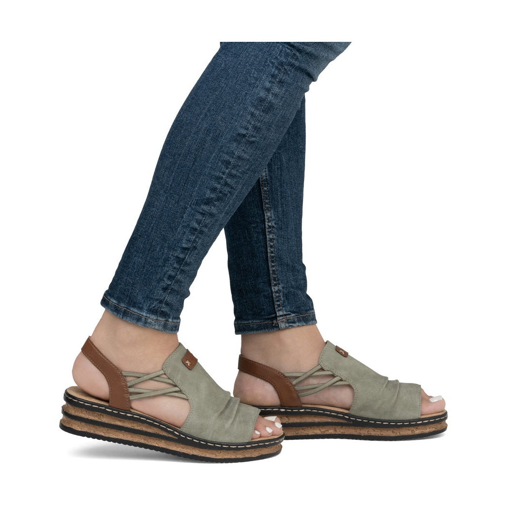 Rieker Casual Wedge Sandal 62962-52 GREEN