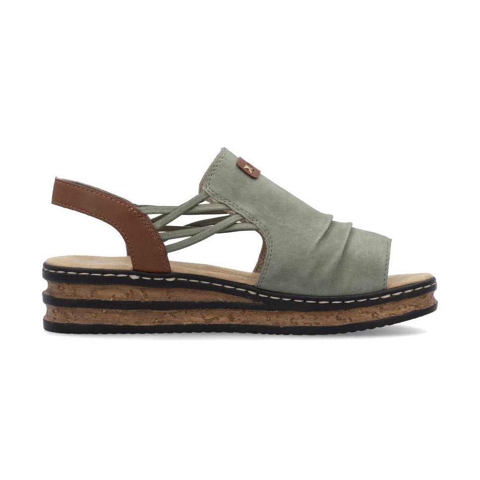 Rieker Casual Wedge Sandal 62962-52 GREEN