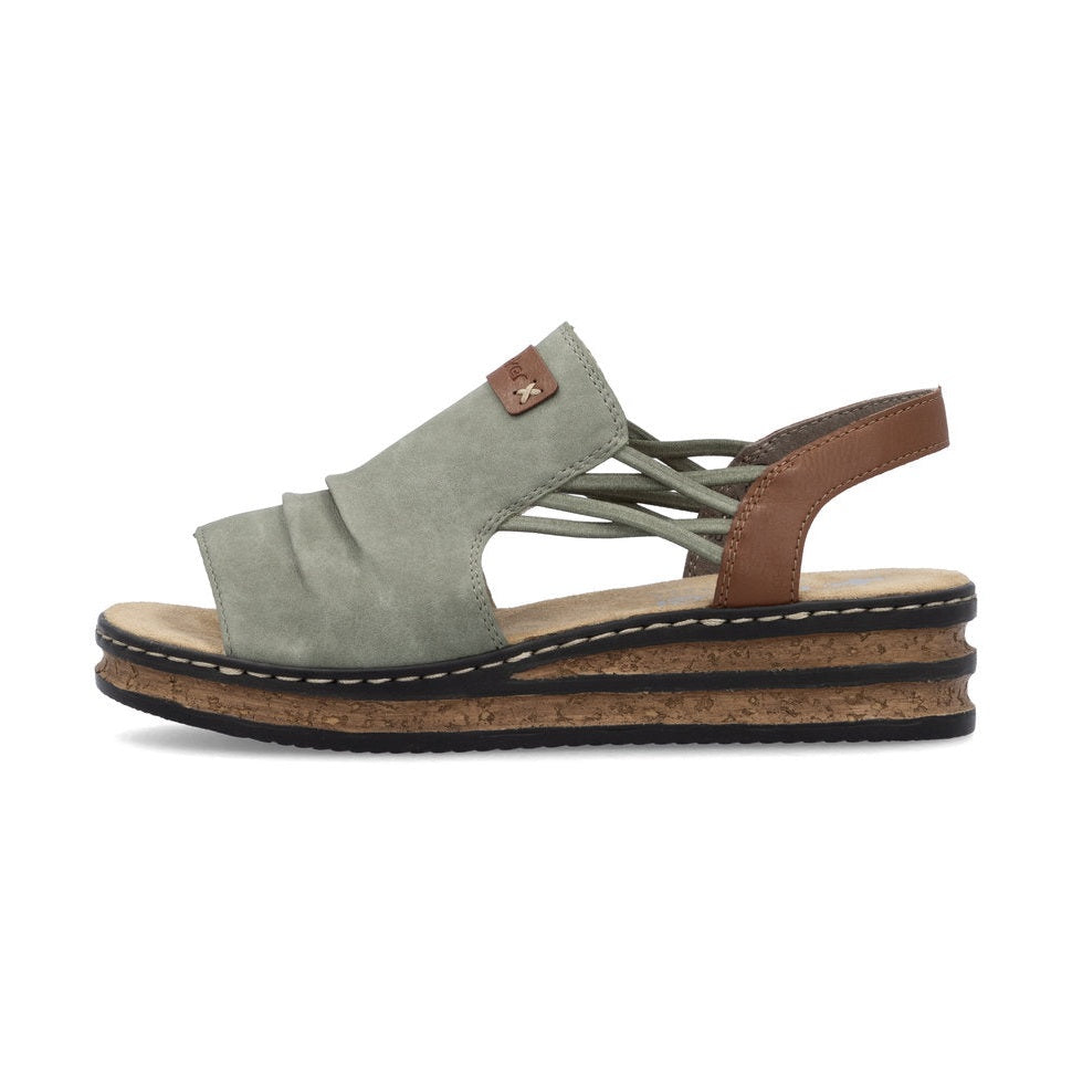 Rieker Casual Wedge Sandal 62962-52 GREEN