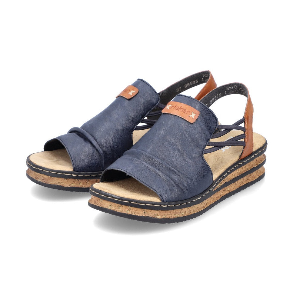 Rieker Casual Wedge Sandal 62962- NAVY
