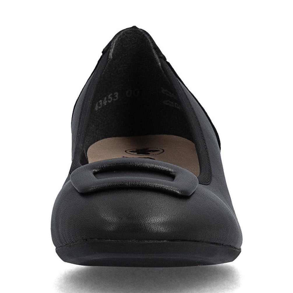 Rieker Classic Low Heeled Court Shoe 43453-00 BLACK