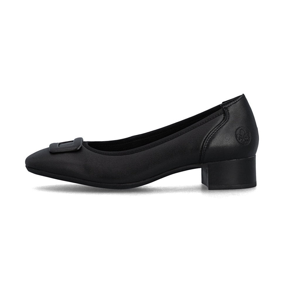 Rieker Classic Low Heeled Court Shoe 43453-00 BLACK