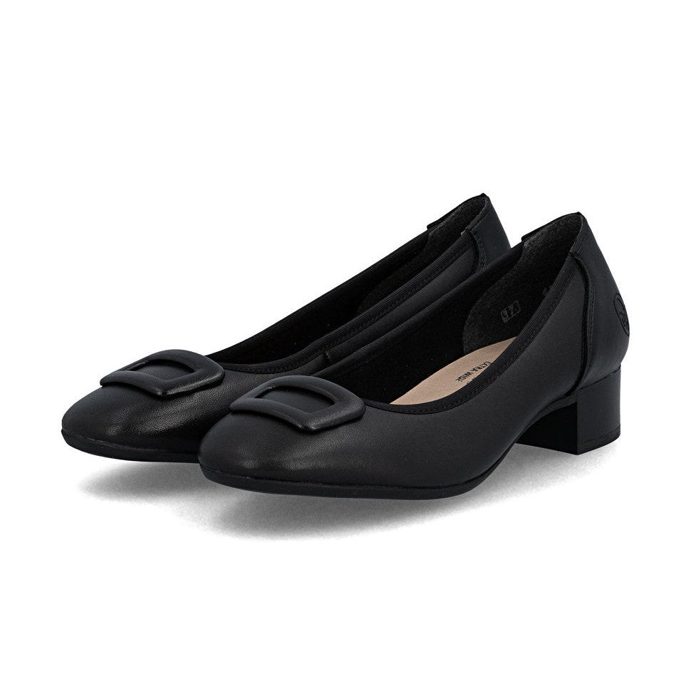 Rieker Classic Low Heeled Court Shoe 43453-00 BLACK