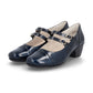 Rieker Classic Patent Leather Bar Shoe 41758-14 NAVY
