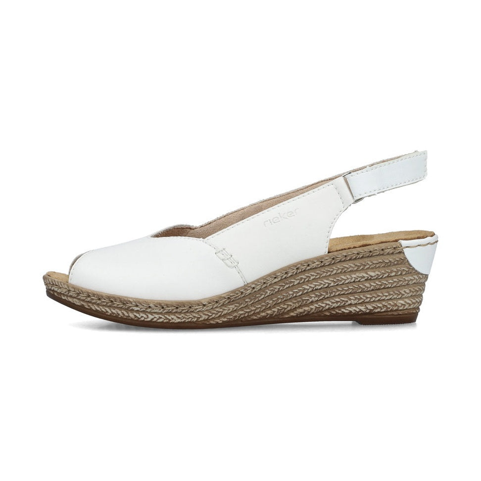 Rieker Classic Wedge Sandal 62462-80 WHITE