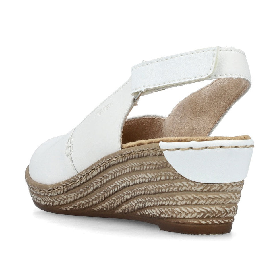 Rieker Classic Wedge Sandal 62462-80 WHITE