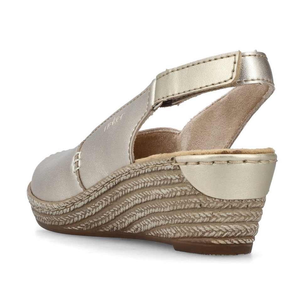 Rieker Classic Wedge Sandal 62462-90 LIGHT GOLD