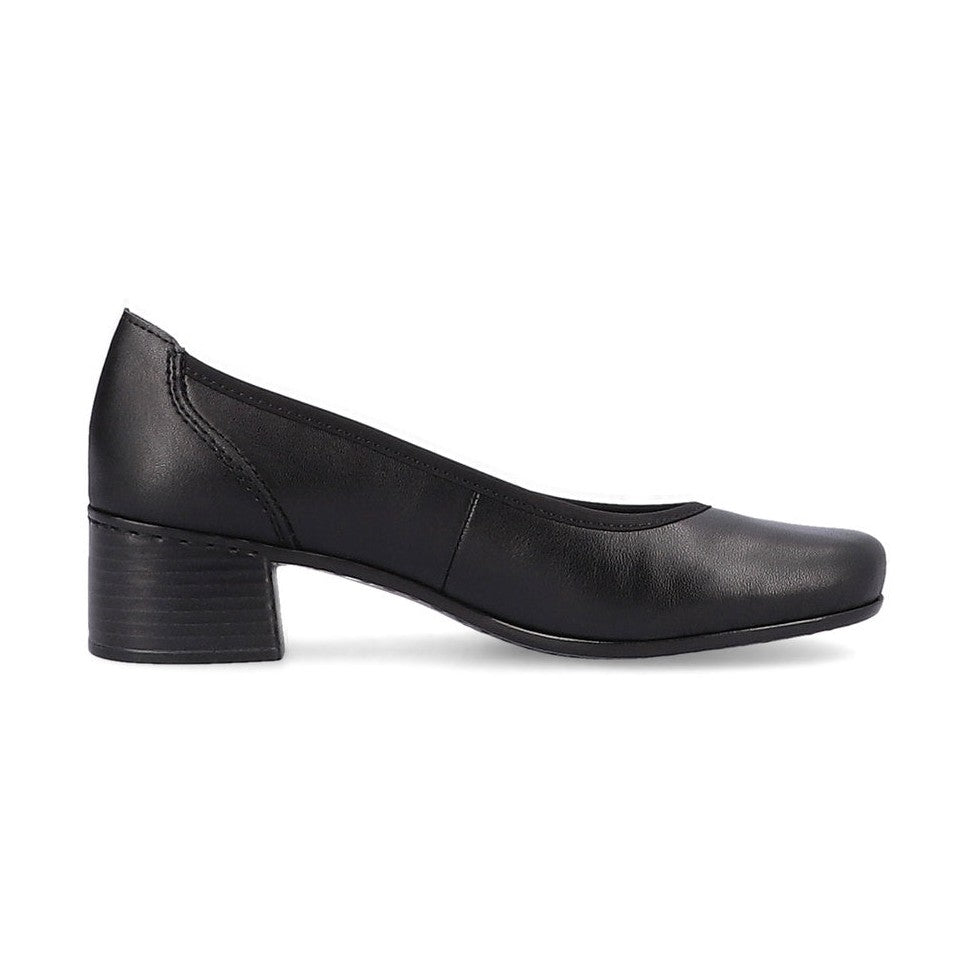 Rieker Court Shoe in leather 41650-00 BLACK