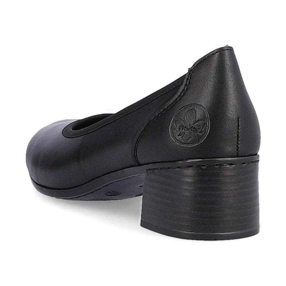 Rieker Court Shoe in leather 41650-00 BLACK