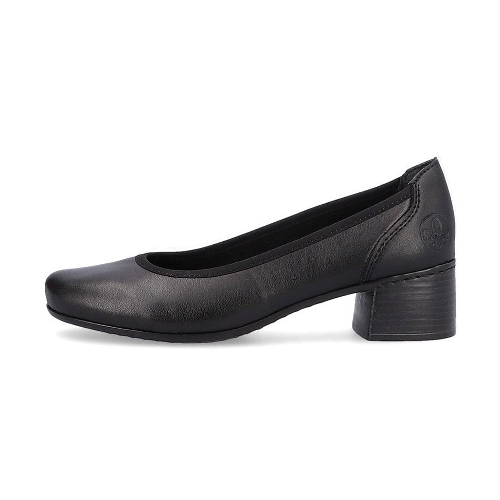 Rieker Court Shoe in leather 41650-00 BLACK