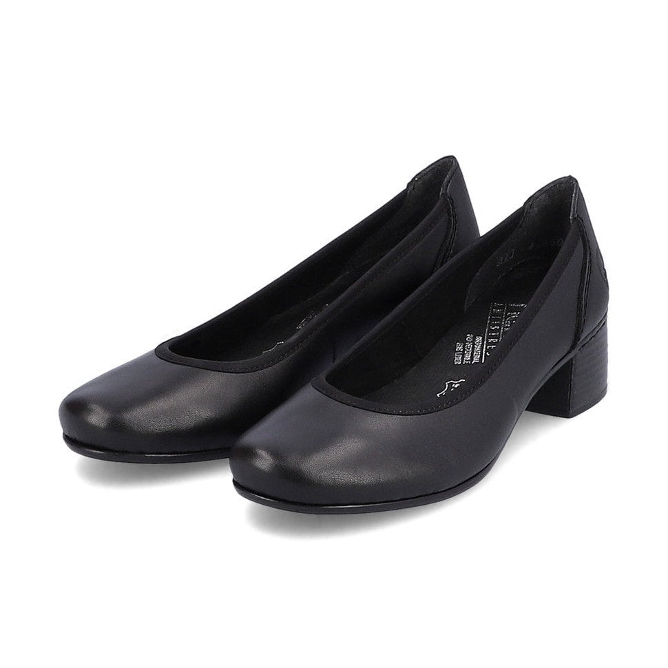 Rieker Court Shoe in leather 41650-00 BLACK