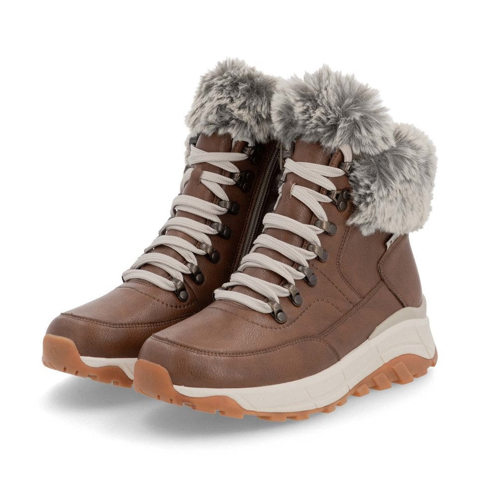 Rieker Evolution W0063 Nut Fur Cuff Trainer style Boot