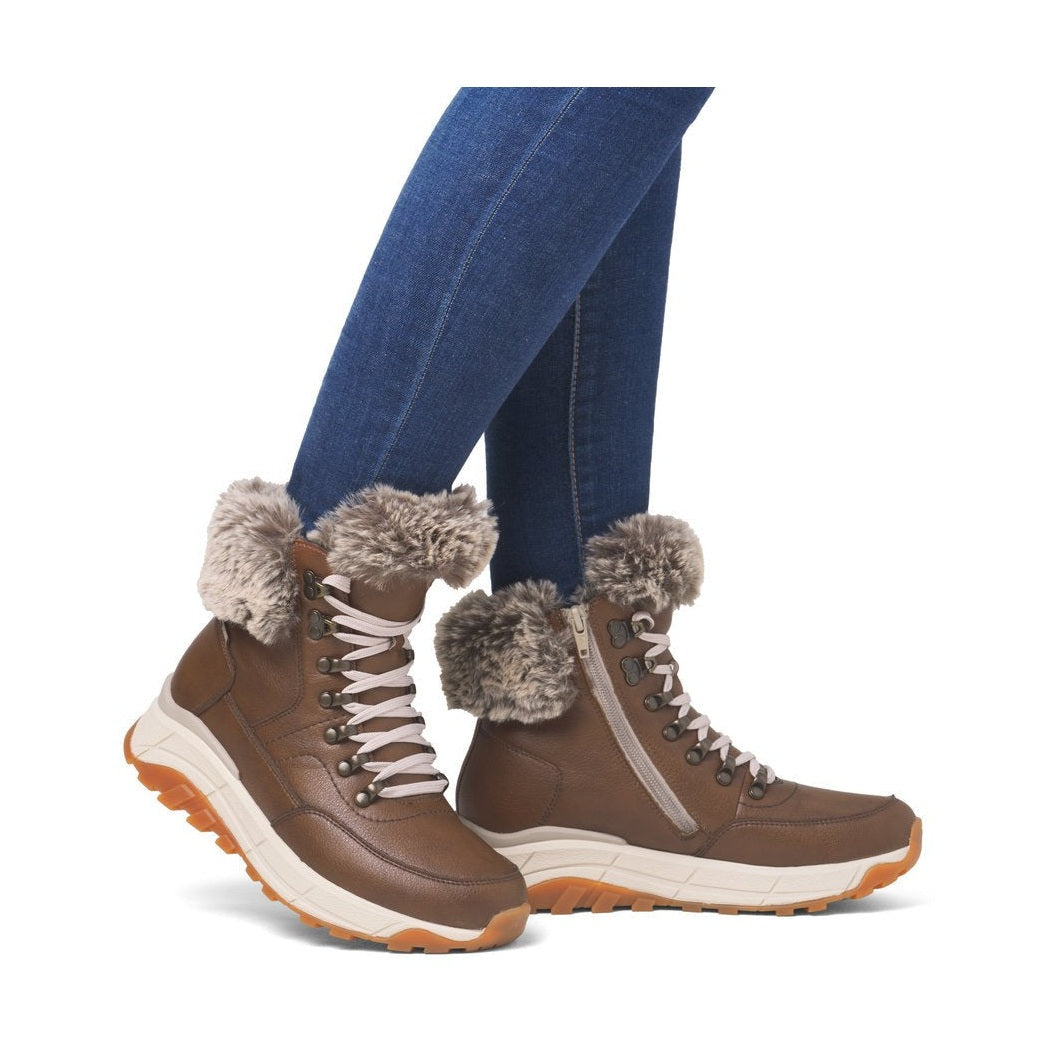 Rieker Evolution W0063 Nut Fur Cuff Trainer style Boot