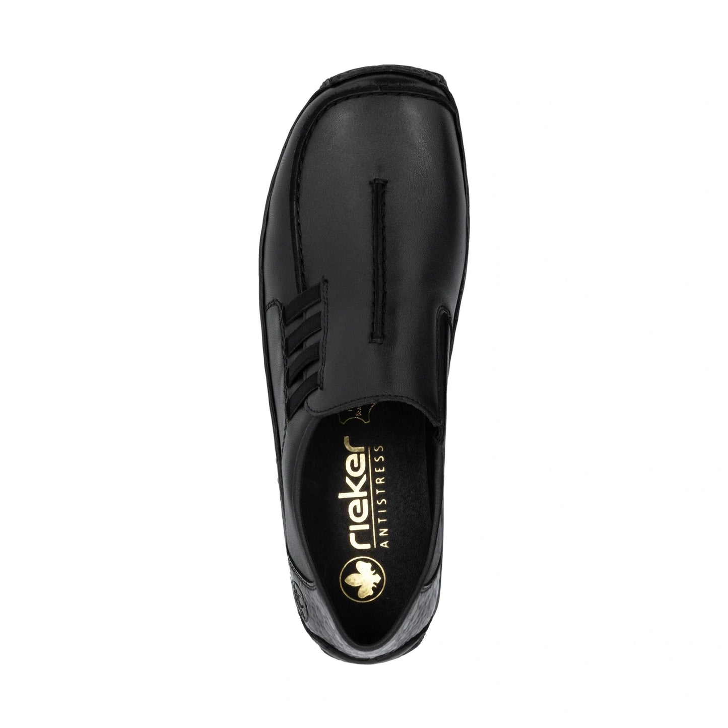 Rieker L1777 BLACK Soft Leather Lightweight Slip On Shoe L1777-00