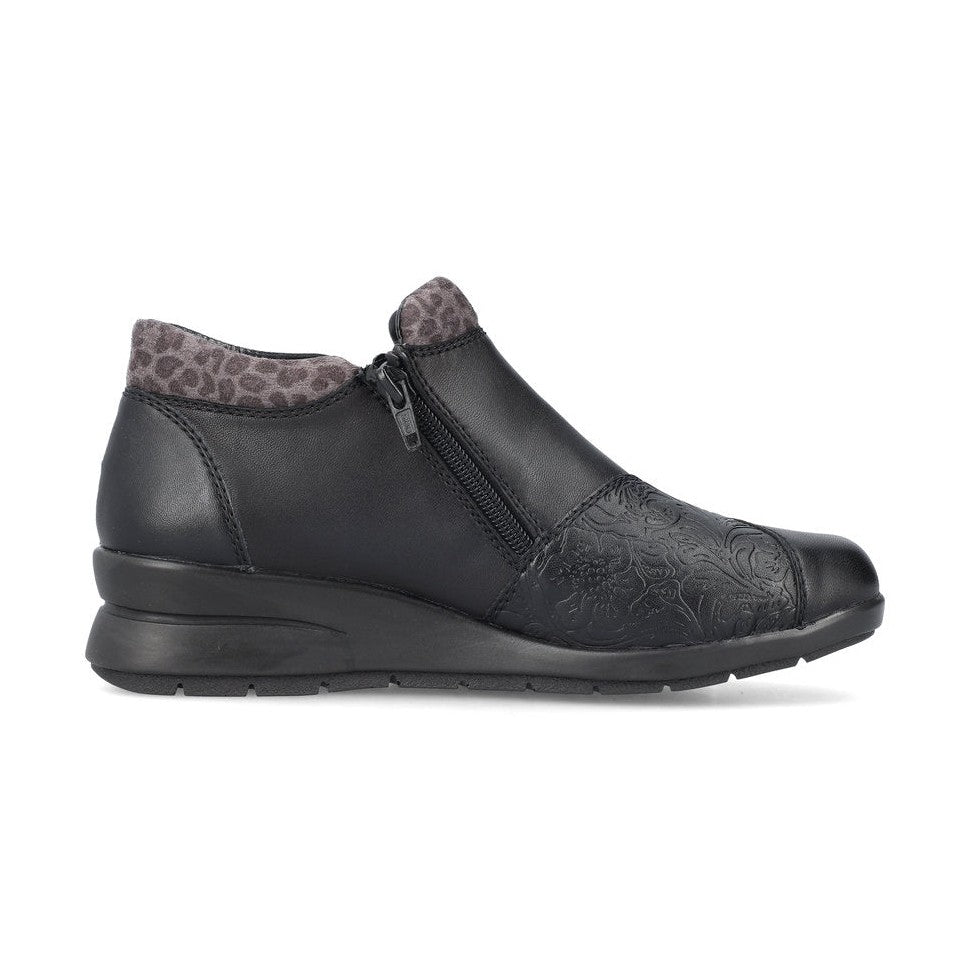 Rieker L4881 BLACK Double Zip Water Resistant Ankle Boot L4881-01
