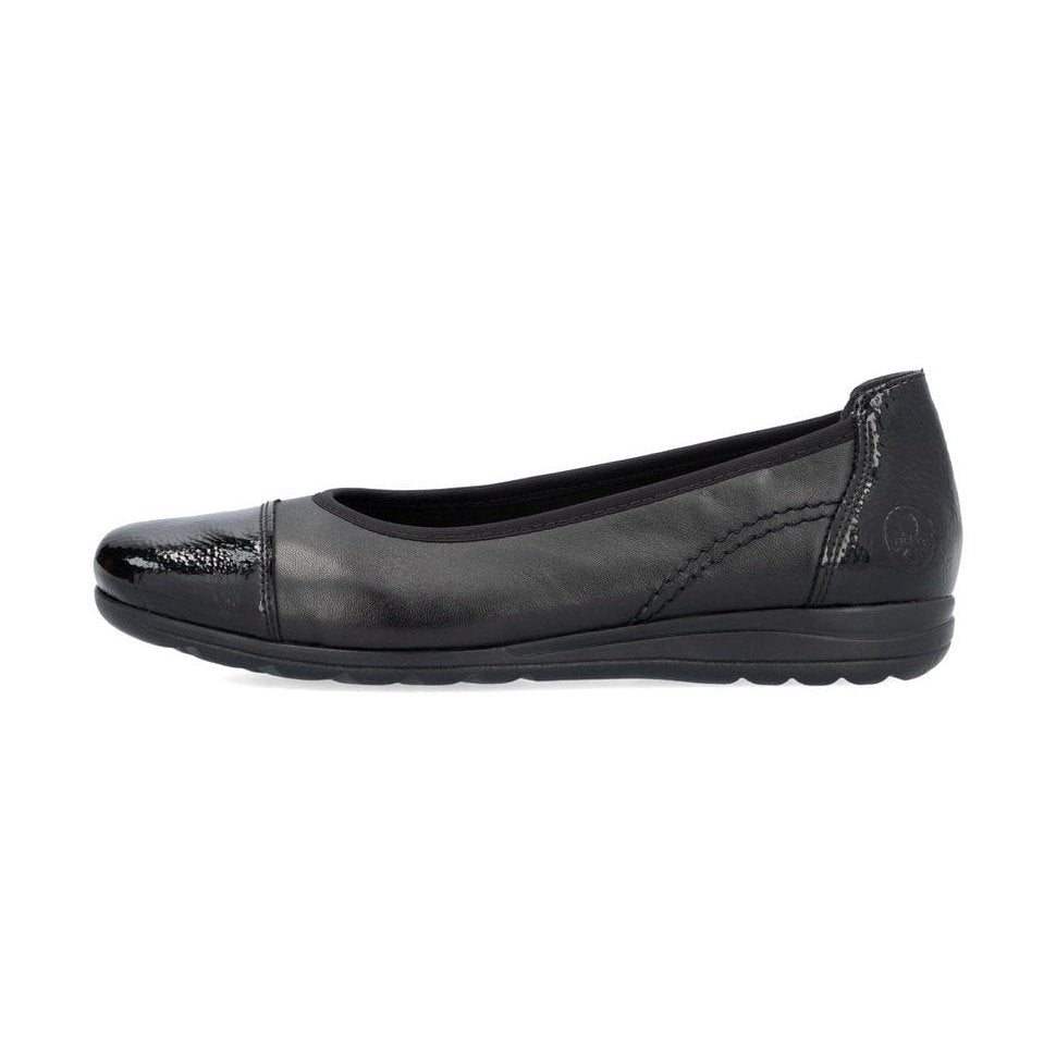 Rieker L9351 BLACK Patent Cap Pump L9351-00