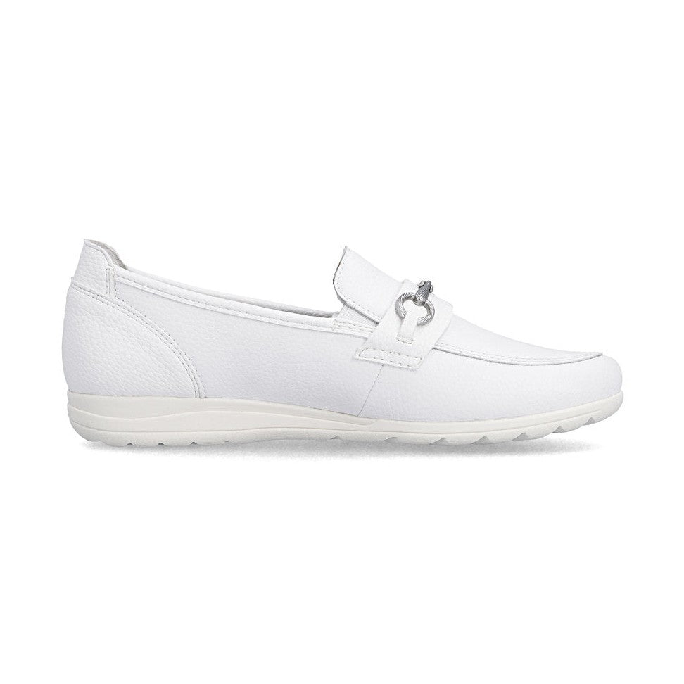 Rieker L9355 WHITE Slip On Loafer Shoe L9355-80