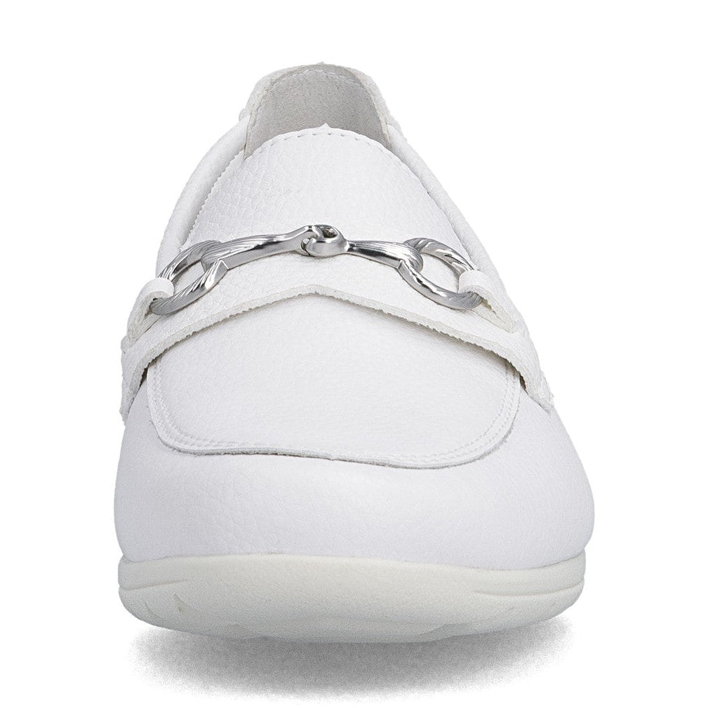 Rieker L9355 WHITE Slip On Loafer Shoe L9355-80
