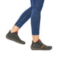 Rieker Ladies Boot 72581 Flat Ankle boot with multi coloured stitching and zip GREEN 72581-54