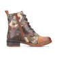 Rieker Ladies Boot 94611-90 Floral Print Ankle boot with lace and Zip BROWN PRINT 94611-90