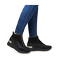 Rieker Ladies Boot N6361 Trainer style front zip Ankle Boot with Black wedge sole BLACK N6361-00