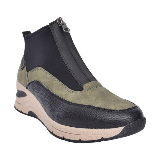 Rieker Ladies Boot N9362 GREEN Trainer style front zip ankle boot N9362-54