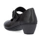 Rieker Ladies Shoe 41756 Low Heeled Court shoe with touch fastening Bar BLACK 41756-00