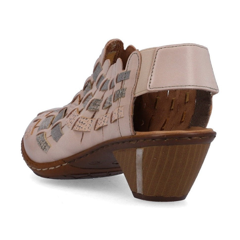 Rieker Ladies shoe with sling back 46778-64 Beige COMBI