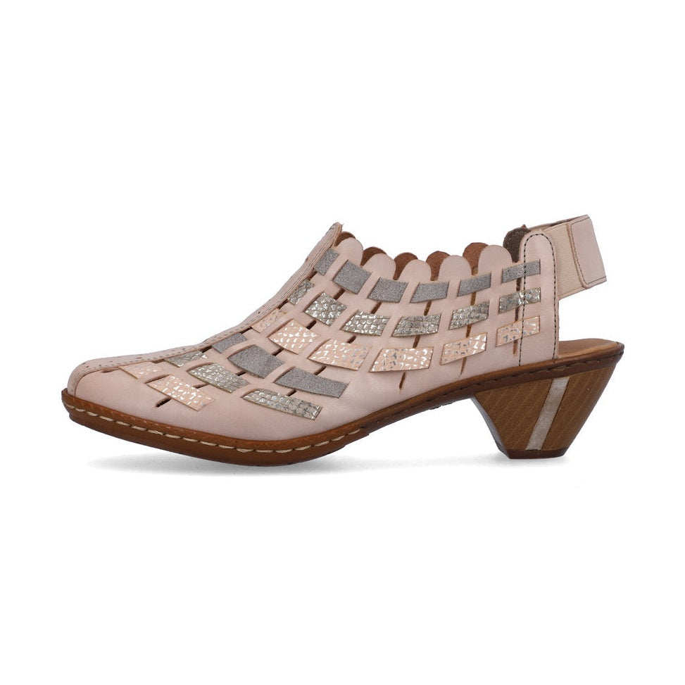 Rieker Ladies shoe with sling back 46778-64 Beige COMBI