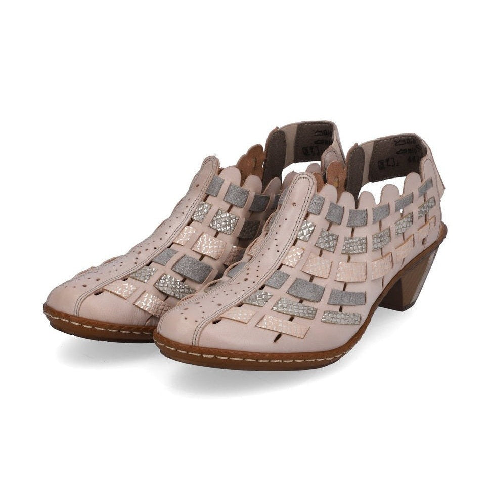 Rieker Ladies shoe with sling back 46778-64 Beige COMBI
