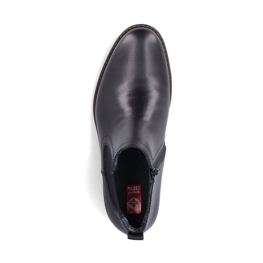 Rieker Men's Ankle boot with zip in leather BLACK 10374-00